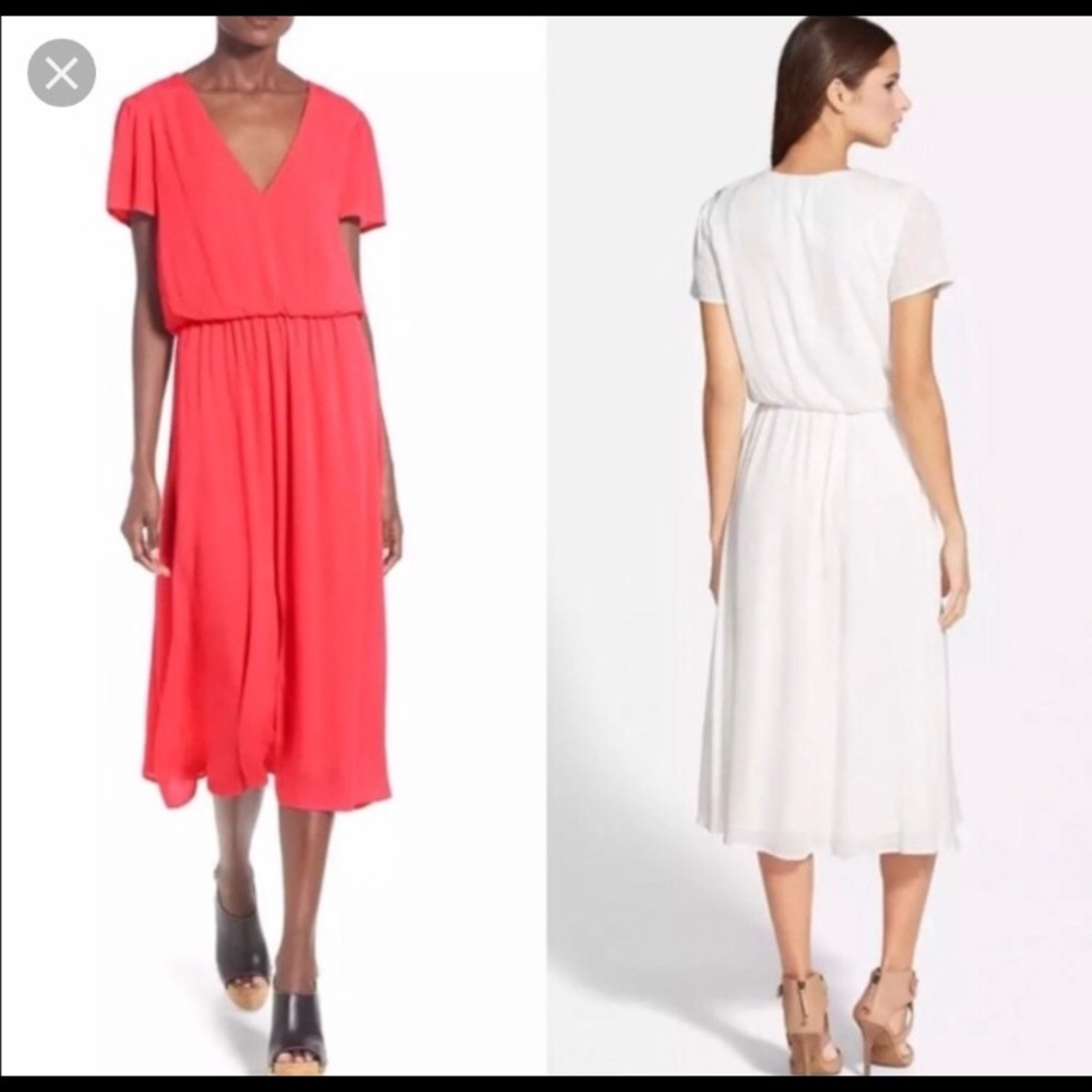 WAYF Coral Blouson Midi Dress